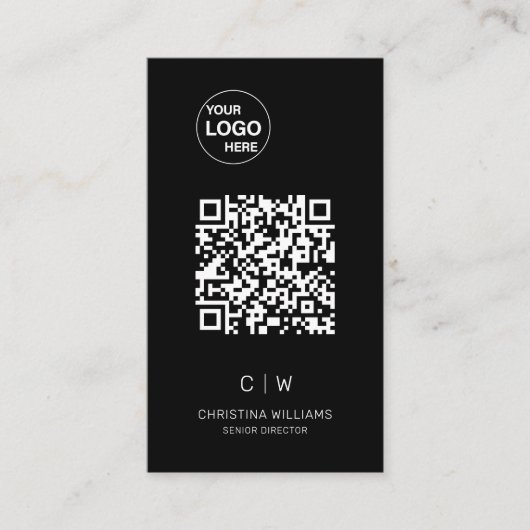 Eenvoudig Modern Minimalistisch Monogram Professio Visitekaartje (Voorkant)