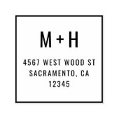 Eenvoudig modern minimalistisch monogram retouradr  zelfinktende stempel (Design)