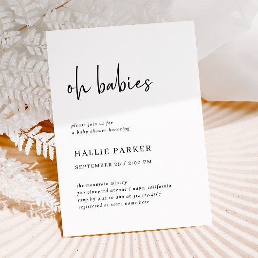 Eenvoudig modern minimalistisch | Oh Babies Baby s Kaart