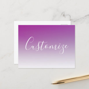 Eenvoudig Modern Minimalistisch Paars Ombre Verloo Briefkaart