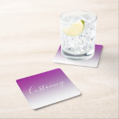 Eenvoudig Modern Minimalistisch Paars Ombre Verloo Kartonnen Onderzetters (Insitu)