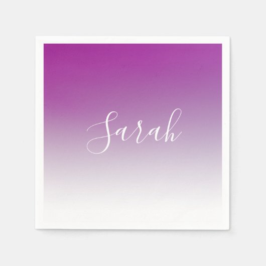 Eenvoudig Modern Minimalistisch Paars Ombre Verloo Servet (Voorkant)