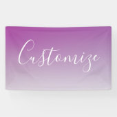 Eenvoudig Modern Minimalistisch Paars Ombre Verloo Spandoek (Horizontaal)