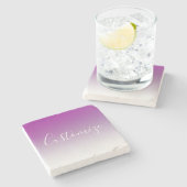 Eenvoudig Modern Minimalistisch Paars Ombre Verloo Stenen Onderzetter (Zijkant)