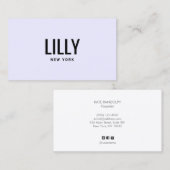 Eenvoudig, modern, minimalistisch, Paars verlicht  Visitekaartje (Voorkant / Achterkant)