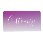 Eenvoudig modern minimalistisch Paarse ombre gradi Etiket (Voorkant)