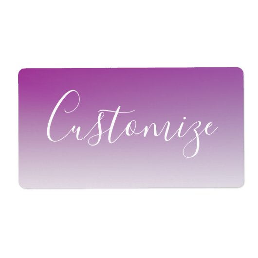 Eenvoudig modern minimalistisch Paarse ombre gradi Etiket (Voorkant)