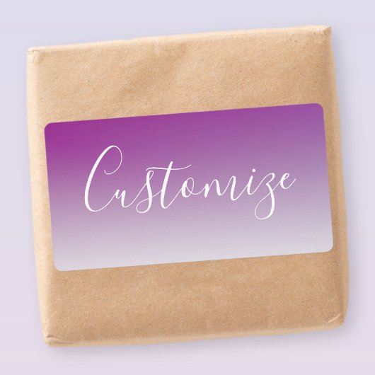 Eenvoudig modern minimalistisch Paarse ombre gradi Etiket