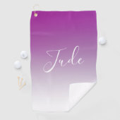 Eenvoudig modern minimalistisch Paarse ombre gradi Golfhanddoek (Insitu)