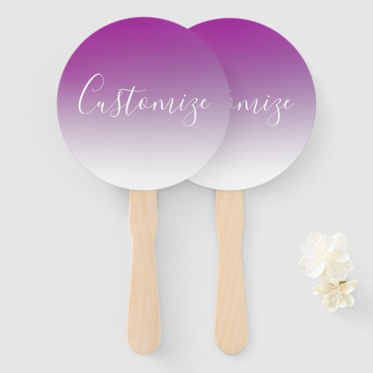 Eenvoudig modern minimalistisch Paarse ombre gradi Handwaaier (Voorkant en achterkant)