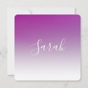 Eenvoudig modern minimalistisch Paarse ombre gradi Notitiekaartje
