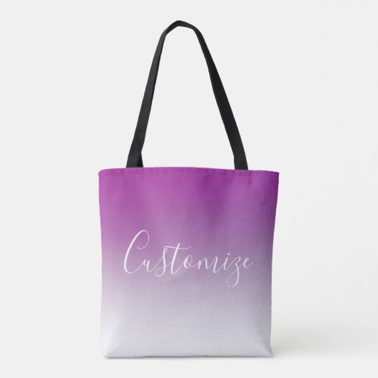 Eenvoudig modern minimalistisch Paarse ombre gradi Tote Bag (Achterkant)