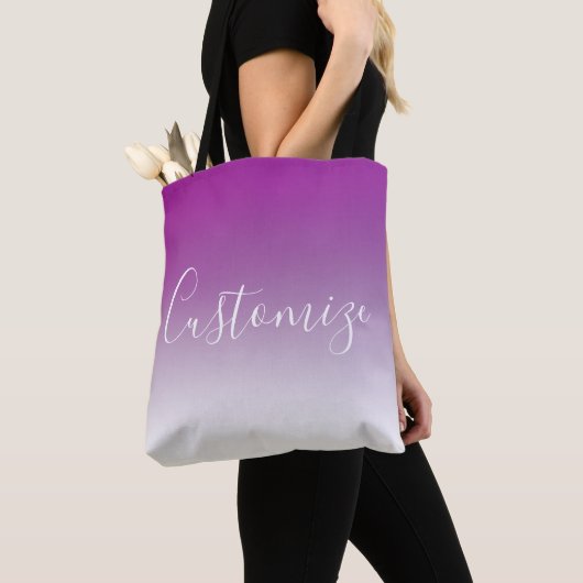 Eenvoudig modern minimalistisch Paarse ombre gradi Tote Bag (Dichtbij)