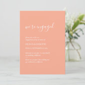 Eenvoudig modern minimalistisch | Peach Engagement Kaart (Staand voorkant)