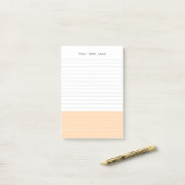 Eenvoudig modern minimalistisch perzik gevoerd Not Post-it® Notes (Op bureau)