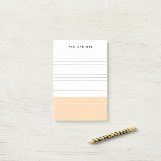 Eenvoudig modern minimalistisch perzik gevoerd Not Post-it® Notes (Op bureau)