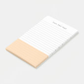 Eenvoudig modern minimalistisch perzik gevoerd Not Post-it® Notes (Schuin)