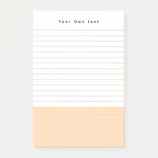 Eenvoudig modern minimalistisch perzik gevoerd Not Post-it® Notes (Voorkant)
