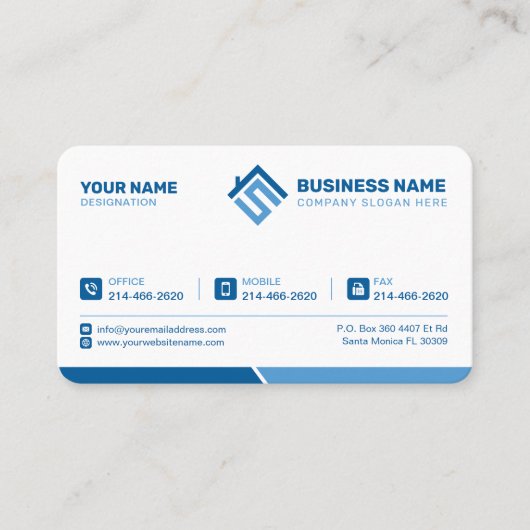 Eenvoudig, modern, minimalistisch, premium, helder visitekaartje (Voorkant)