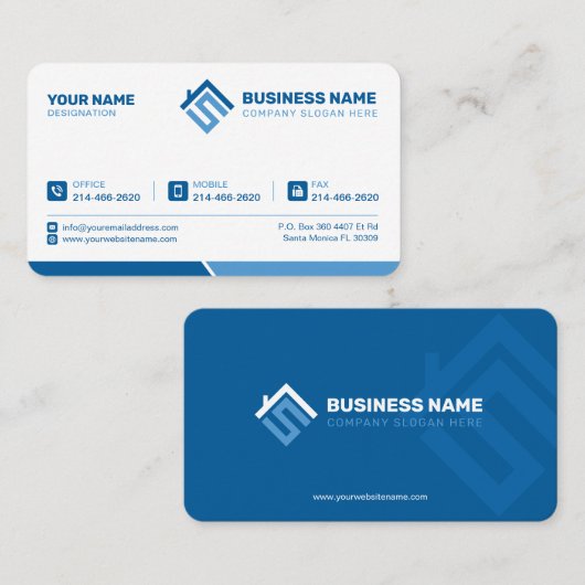 Eenvoudig, modern, minimalistisch, premium, helder visitekaartje (Voorkant / Achterkant)