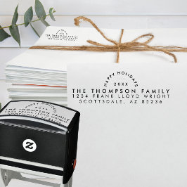 Eenvoudig modern minimalistisch retour adres kerst  zelfinktende stempel