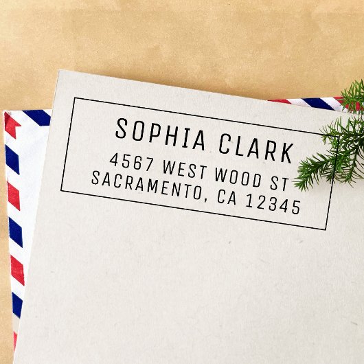 Eenvoudig modern minimalistisch retouradres zelfinktende stempel