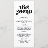 Eenvoudig modern minimalistisch retro bruiloft men menu (Voorkant)