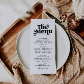 Eenvoudig modern minimalistisch retro bruiloft men menu