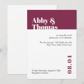 Eenvoudig, modern, minimalistisch, rood-Bourgogne  Kaart (Voorkant / Achterkant)