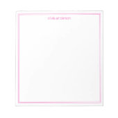 Eenvoudig modern minimalistisch roze twee-rand mon notitieblok (Voorkant)