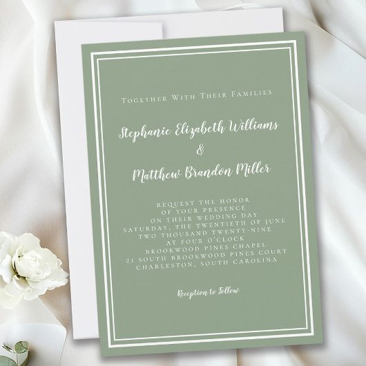 Eenvoudig modern, minimalistisch sage Green Chic W Kaart