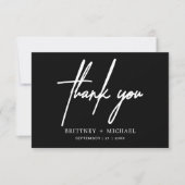 Eenvoudig Modern Minimalistisch Schrift Zwart Bedankkaart (Voorkant)