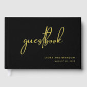 Eenvoudig modern minimalistisch script bruiloft gastenboek (Voorkant)