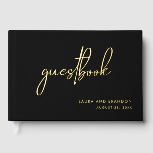 Eenvoudig modern minimalistisch script bruiloft gastenboek (Voorkant)