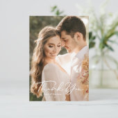 Eenvoudig modern, minimalistisch script met fotobr bedankkaart (Staand voorkant)