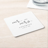 Eenvoudig modern, minimalistisch script Mr. en Mrs Kartonnen Onderzetters (Schuin)