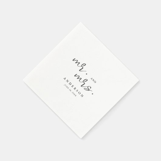 Eenvoudig modern, minimalistisch script Mr. en Mrs Servet (Hoek)