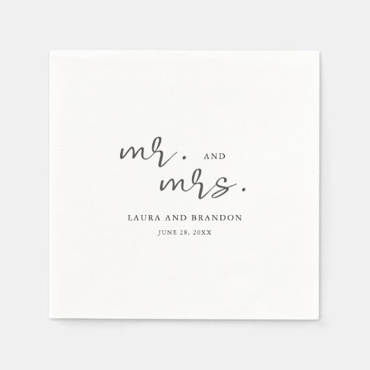 Eenvoudig modern, minimalistisch script Mr. en Mrs Servet (Voorkant)