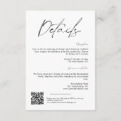Eenvoudig Modern Minimalistisch Script Trouwdetail Informatiekaartje (Voorkant)