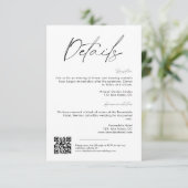 Eenvoudig Modern Minimalistisch Script Trouwdetail Informatiekaartje (Staand voorkant)