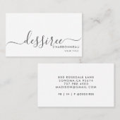 Eenvoudig modern minimalistisch script visitekaartje (Voorkant / Achterkant)