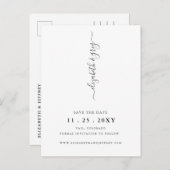 Eenvoudig modern minimalistisch sparen de datum aankondigingskaart (Voorkant / Achterkant)