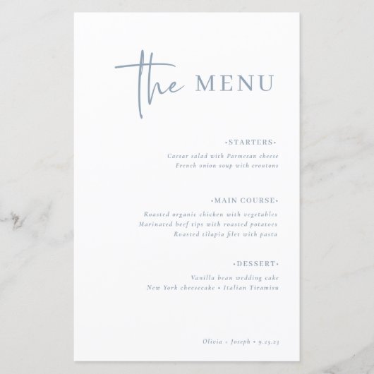 Eenvoudig modern minimalistisch | Stusty Blue Wedd (Voorkant)