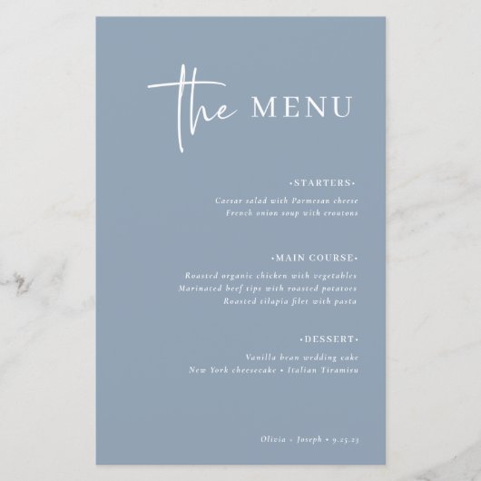 Eenvoudig modern minimalistisch | Stusty Blue Wedd (Voorkant)