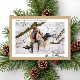 Eenvoudig Modern Minimalistisch Taupe Tane Foto Ke Feestdagenkaart