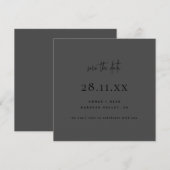 Eenvoudig modern minimalistisch vierkant alles zwa save the date (Voorkant / Achterkant)
