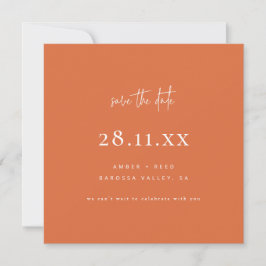 Eenvoudig modern minimalistisch vierkant verbrand  save the date