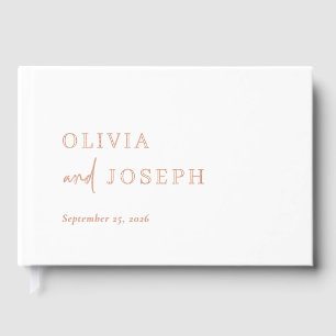 Eenvoudig modern minimalistisch Wedding Roos Gol Gastenboek