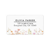 Eenvoudig Modern Minimalistisch Wildflower Retoura Etiket (Voorkant)