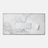 Eenvoudig modern minimalistisch wit marmer monogra bureaumat (Keyboard & Muis)
